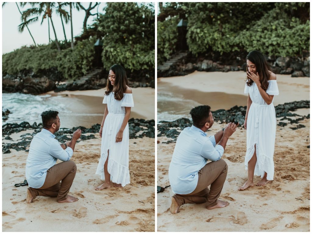 Engagement photos maui wailea makena cove on the beach