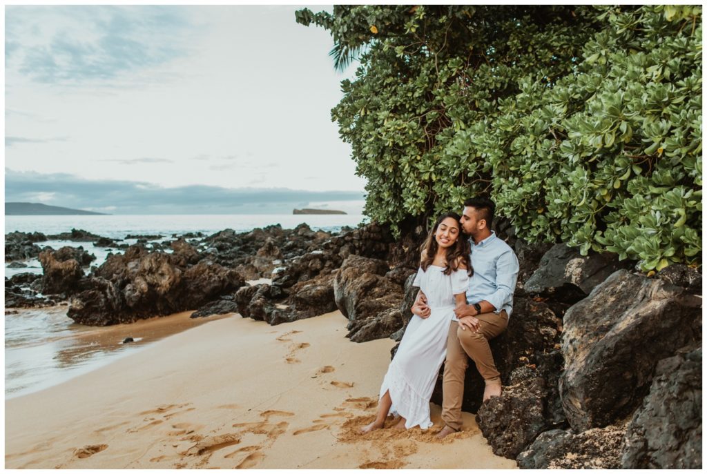 Engagement photos maui wailea makena cove on the beach