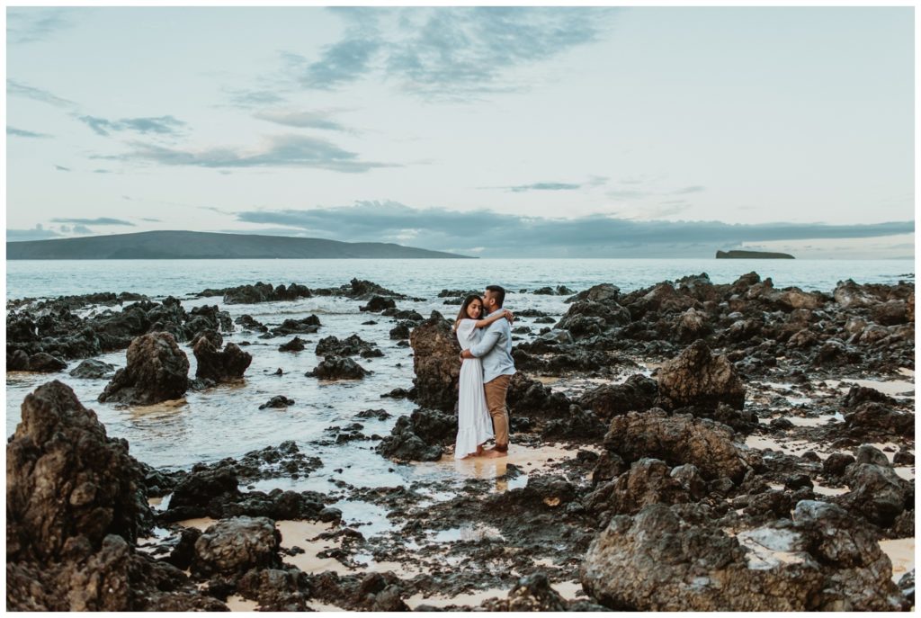 Engagement photos maui wailea makena cove on the beach