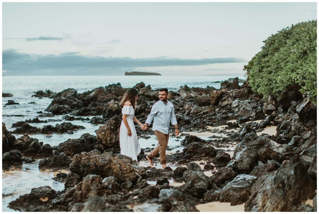 Engagement photos maui wailea makena cove on the beach