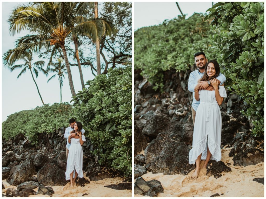 Engagement photos maui wailea makena cove on the beach