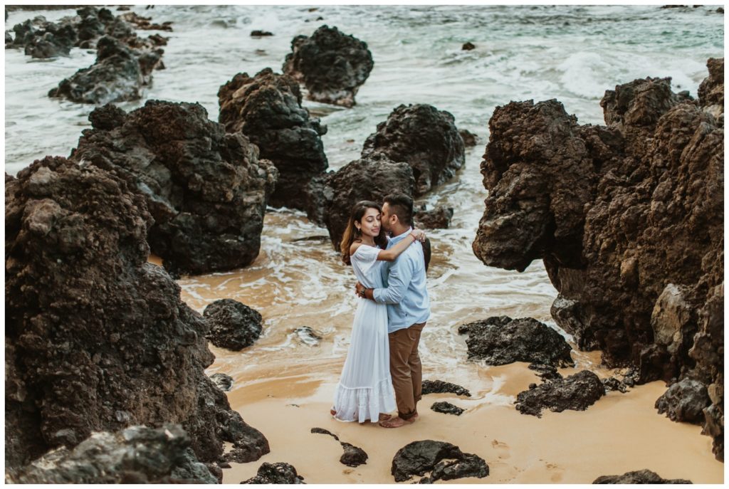 Engagement photos maui wailea makena cove on the beach