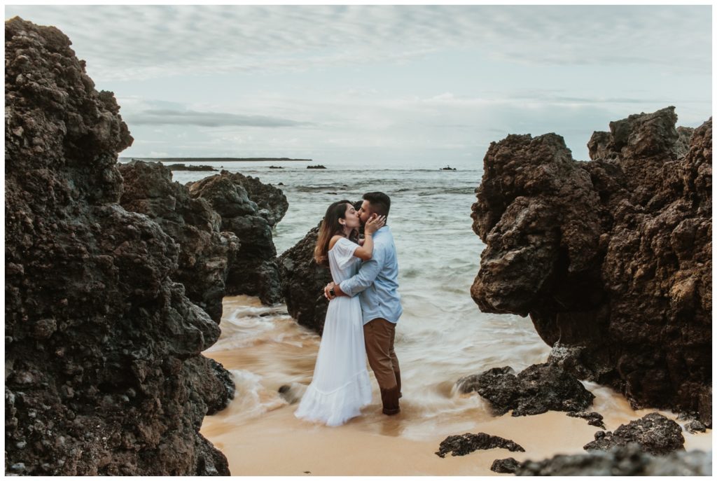 Engagement photos maui wailea makena cove on the beach
