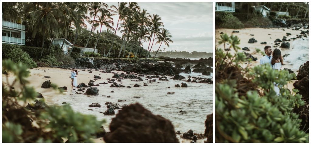 Engagement photos maui wailea makena cove on the beach