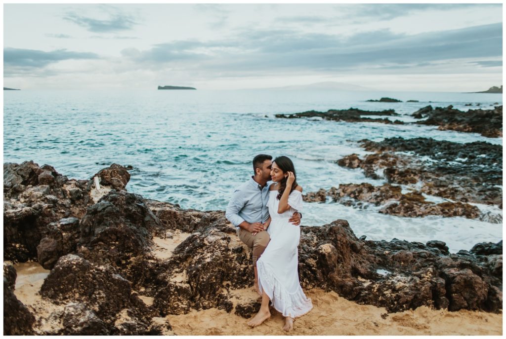 Engagement photos maui wailea makena cove on the beach