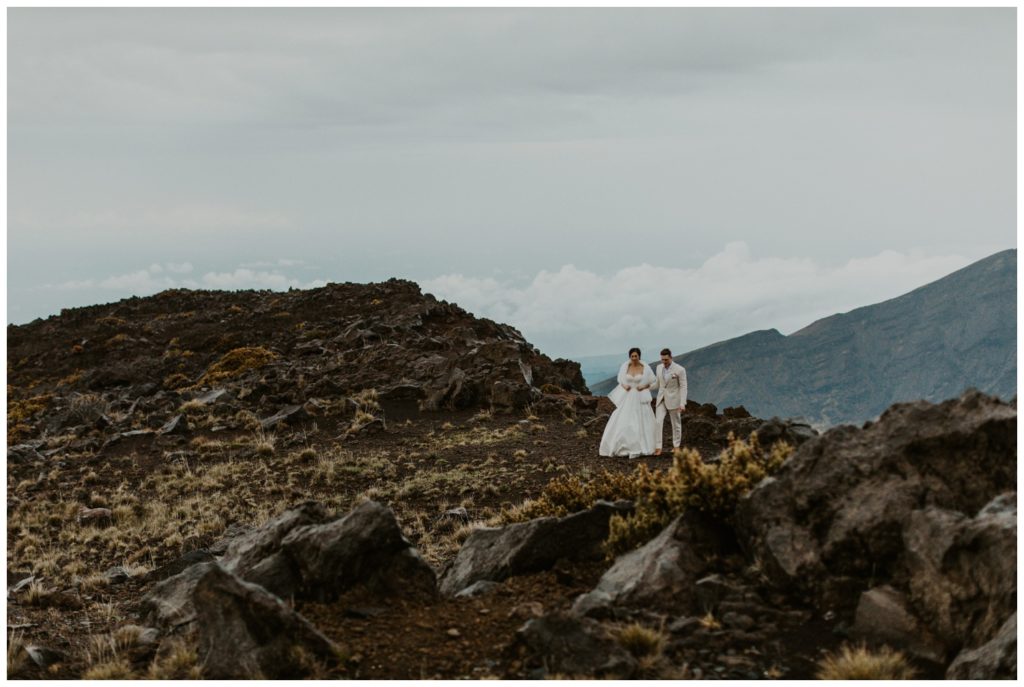 Haleakala Adventurous Elopement Wedding Couple getting married in Maui Hawaii