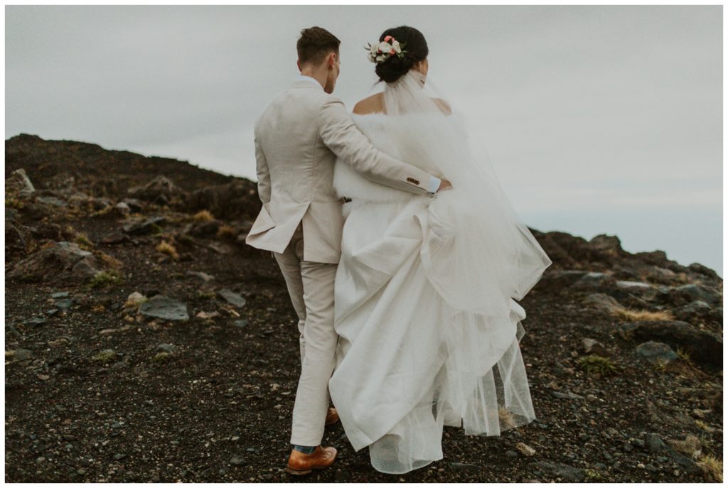 Haleakala Adventurous Elopement Wedding Couple getting married in Maui Hawaii