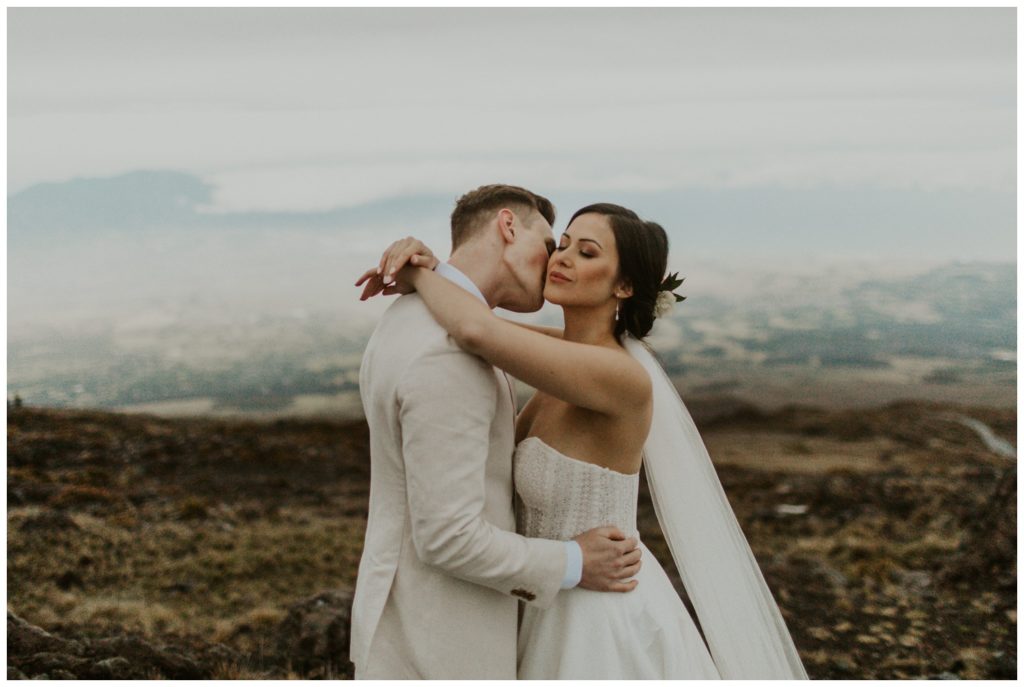 Haleakala Adventurous Elopement Wedding Couple getting married in Maui Hawaii