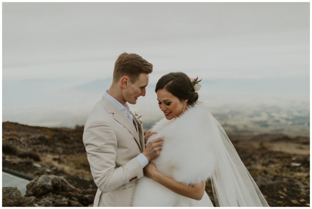 Haleakala Adventurous Elopement Wedding Couple getting married in Maui Hawaii