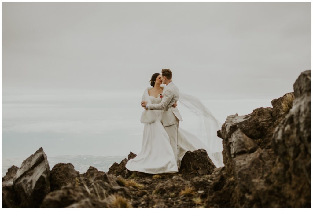 Haleakala Adventurous Elopement Wedding Couple getting married in Maui Hawaii