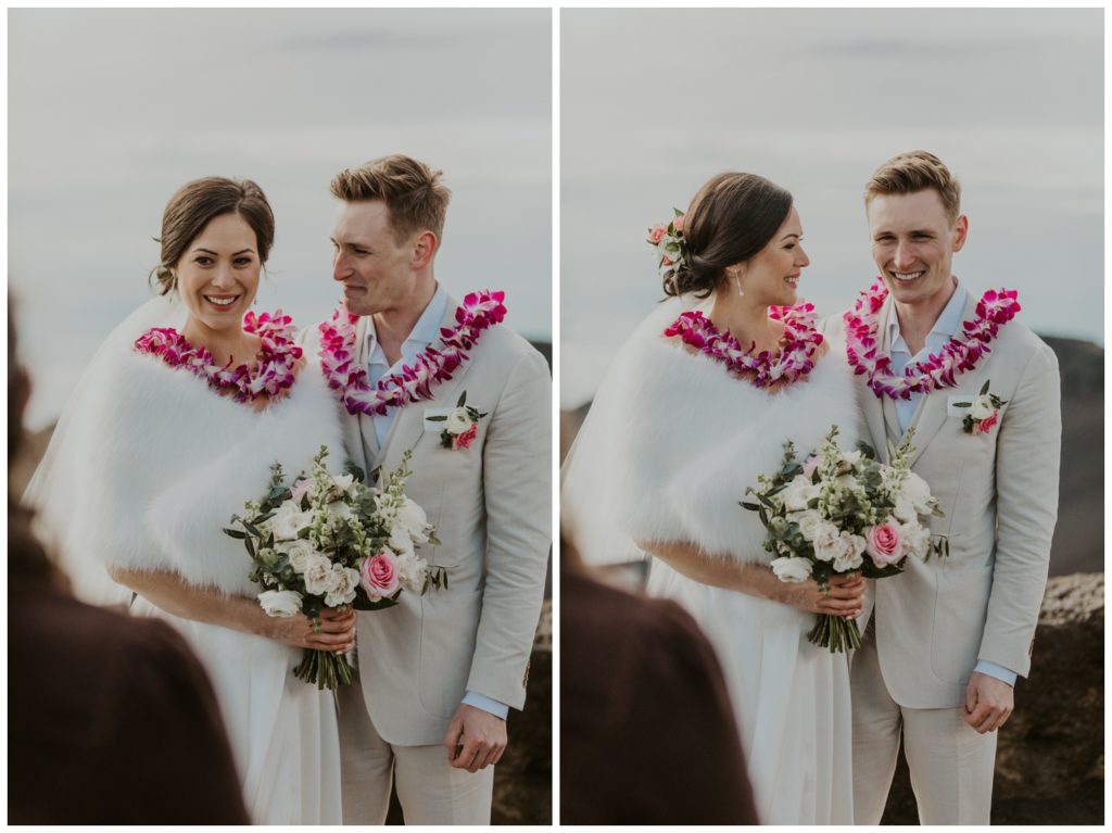 Haleakala Adventurous Elopement Wedding Couple getting married in Maui Hawaii