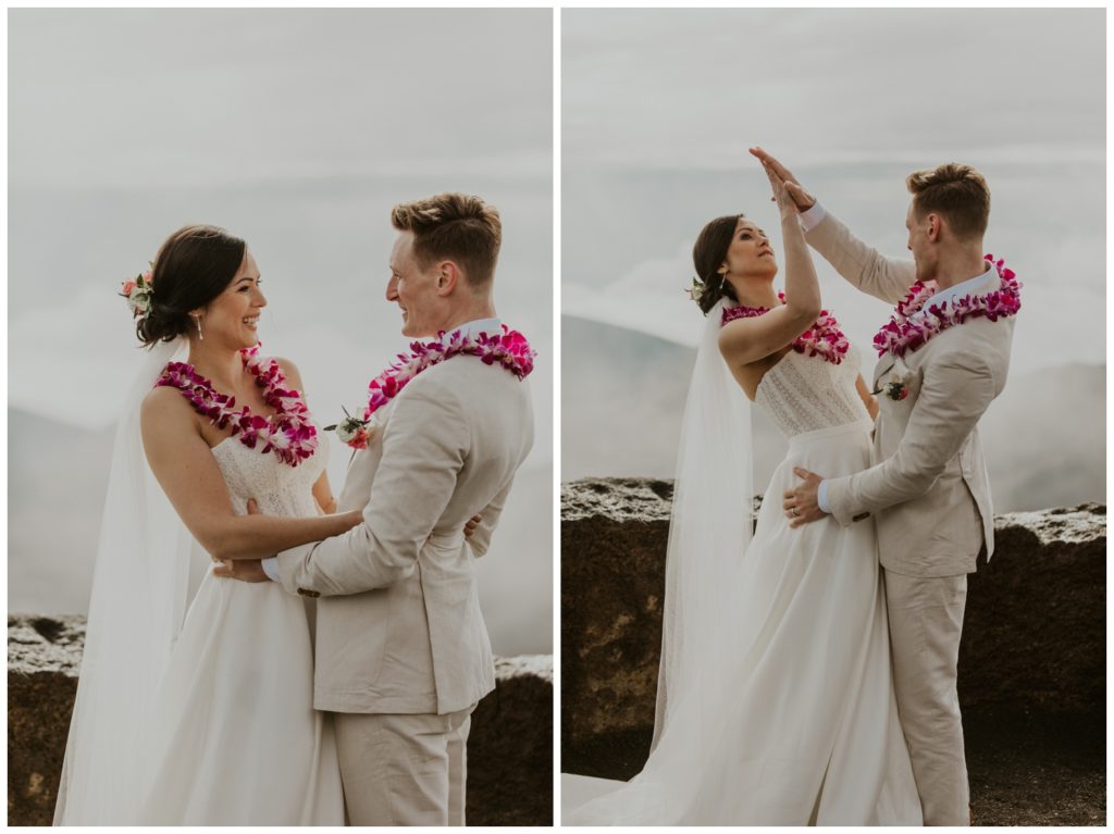 Haleakala Adventurous Elopement Wedding Couple getting married in Maui Hawaii