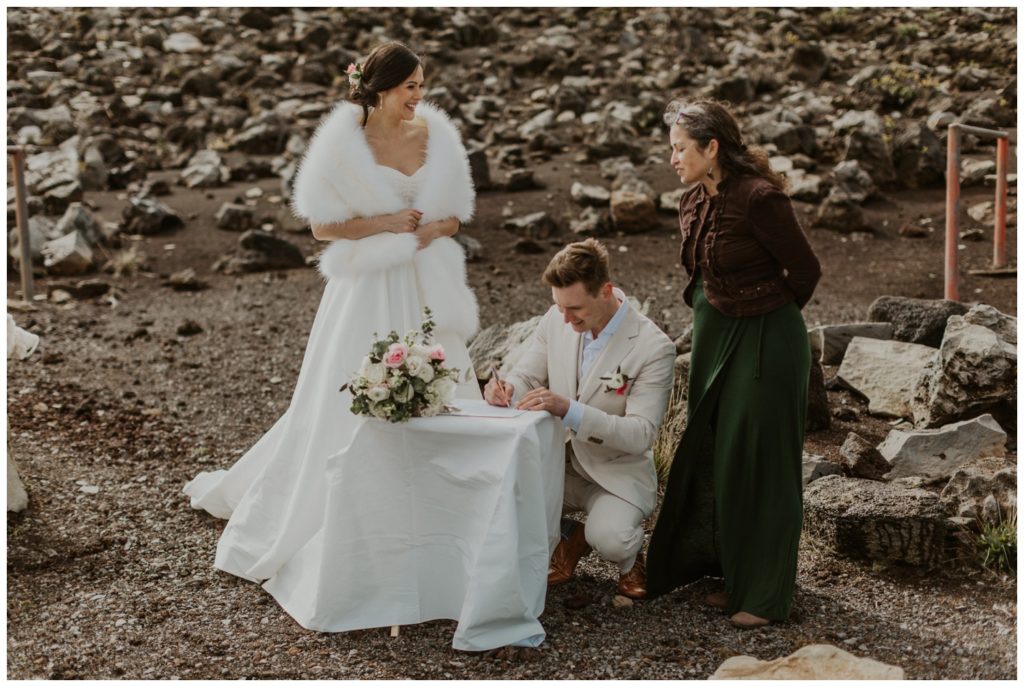 Haleakala Adventurous Elopement Wedding Couple getting married in Maui Hawaii