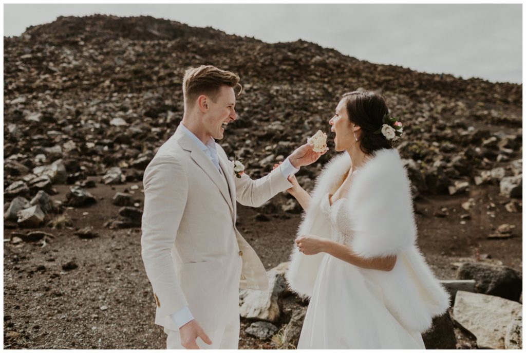 Haleakala Adventurous Elopement Wedding Couple getting married in Maui Hawaii