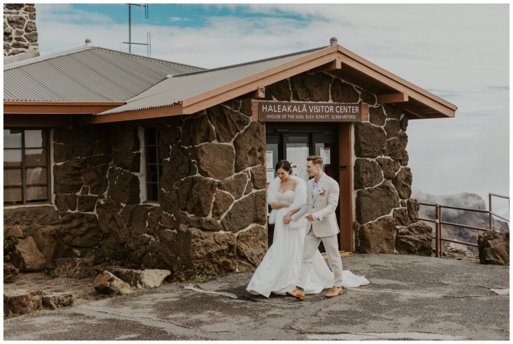Haleakala Adventurous Elopement Wedding Couple getting married in Maui Hawaii