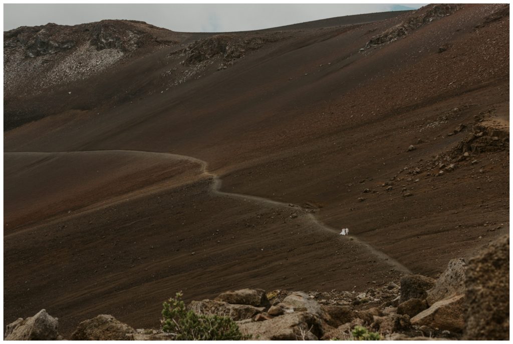Haleakala Adventurous Elopement Wedding Couple getting married in Maui Hawaii