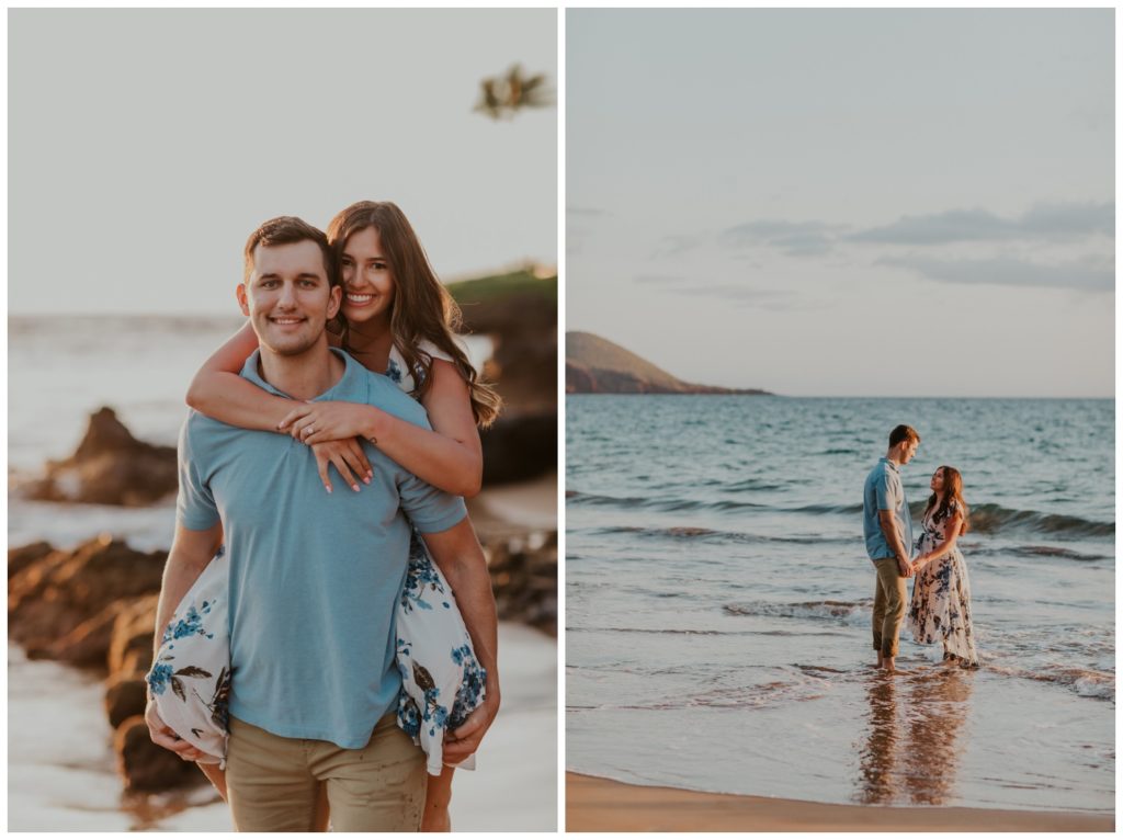 Maui Beach Engagement Photos couples on the sand proposal