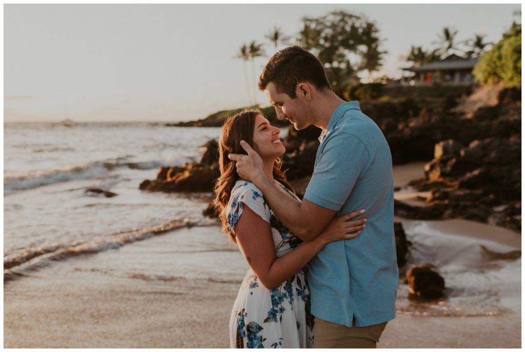 Maui Beach Engagement Photos couples on the sand proposal