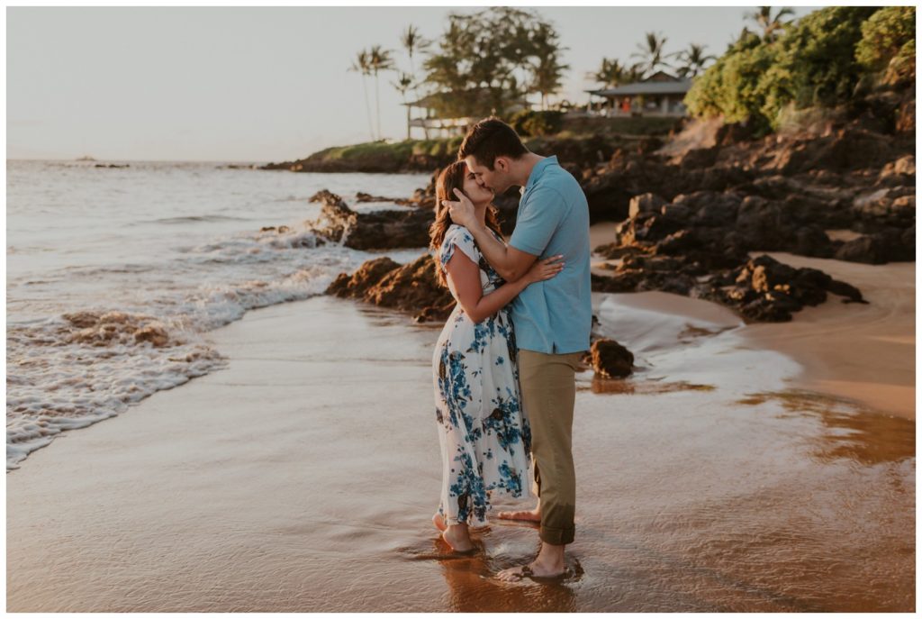 Maui Beach Engagement Photos couples on the sand proposal