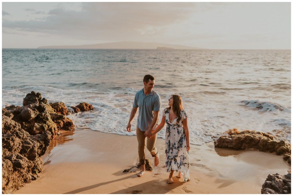 Maui Beach Engagement Photos couples on the sand proposal