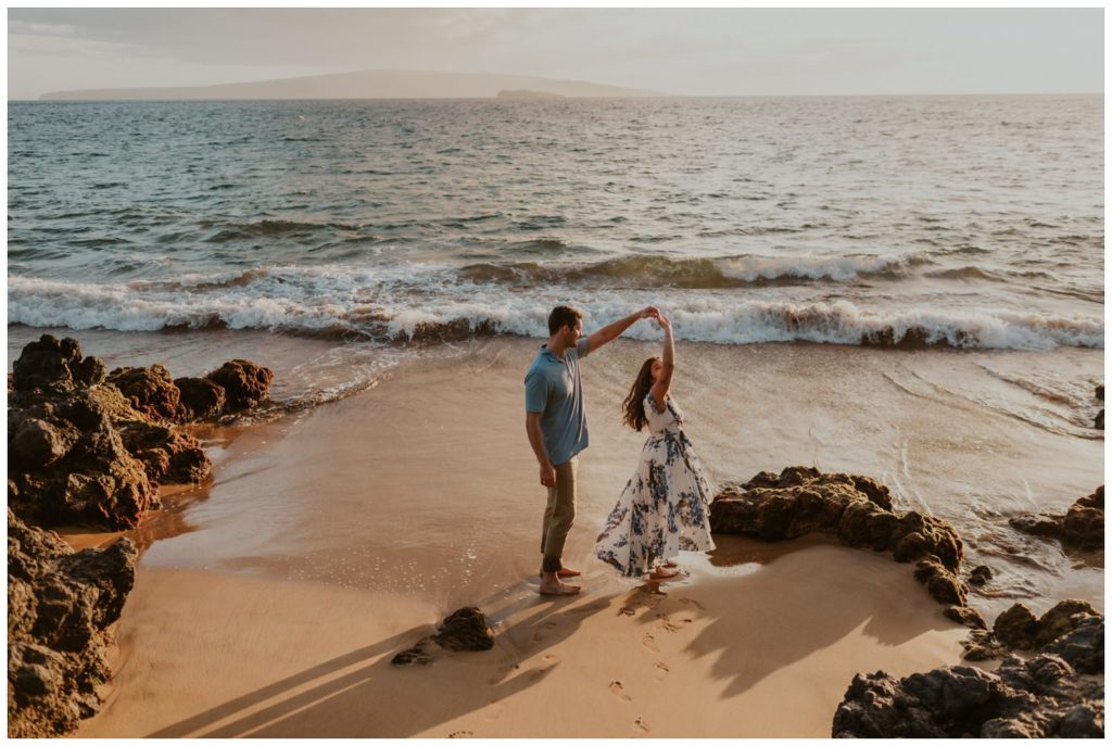 Maui Beach Engagement Photos couples on the sand proposal