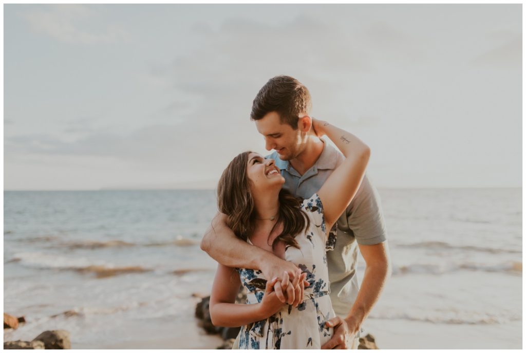 Maui Beach Engagement Photos couples on the sand proposal