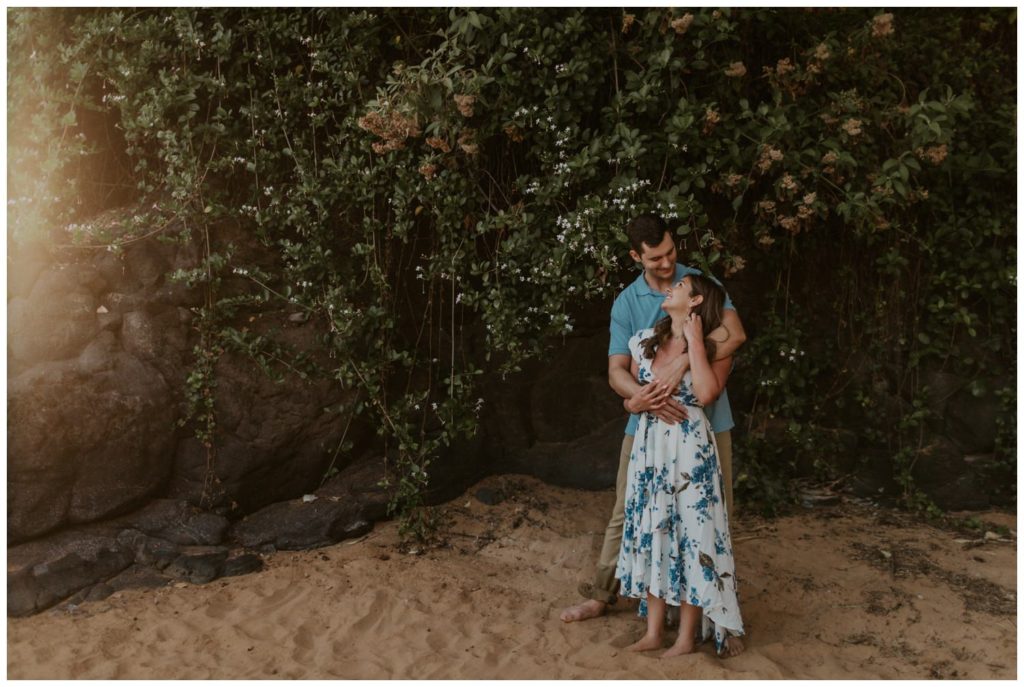 Maui Beach Engagement Photos couples on the sand proposal
