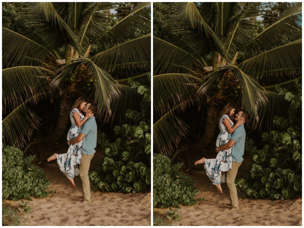 Maui Beach Engagement Photos couples on the sand proposal
