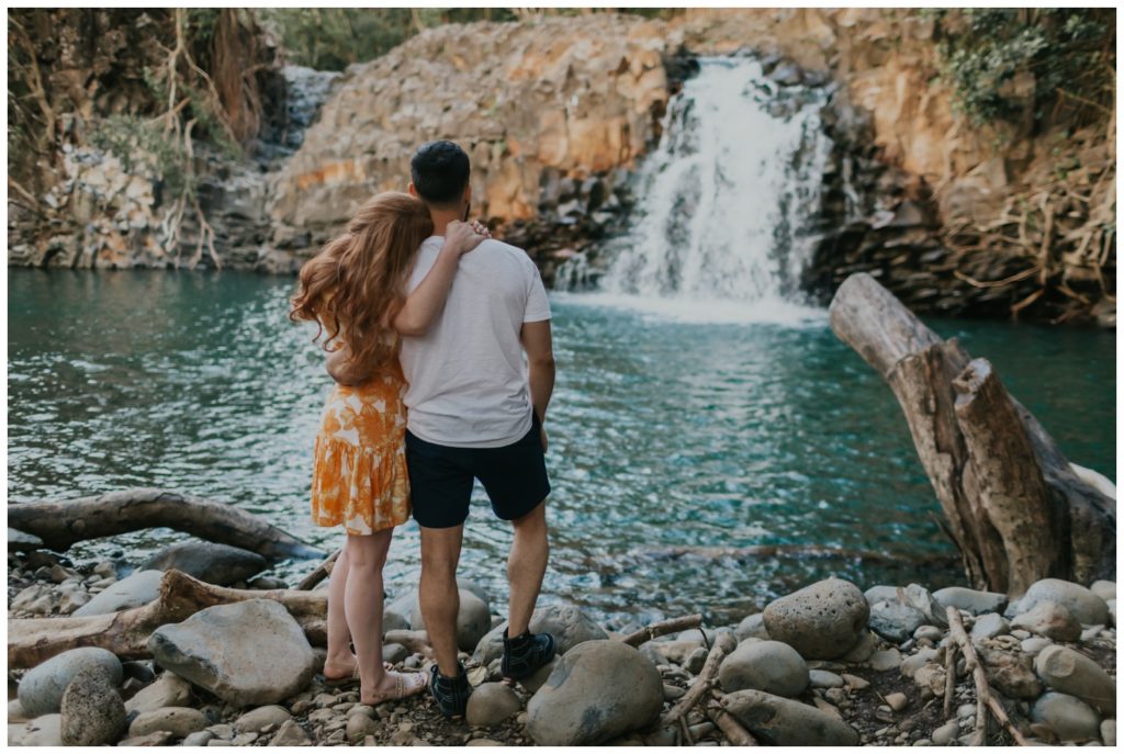 Maui anniversary couples waterfall photos