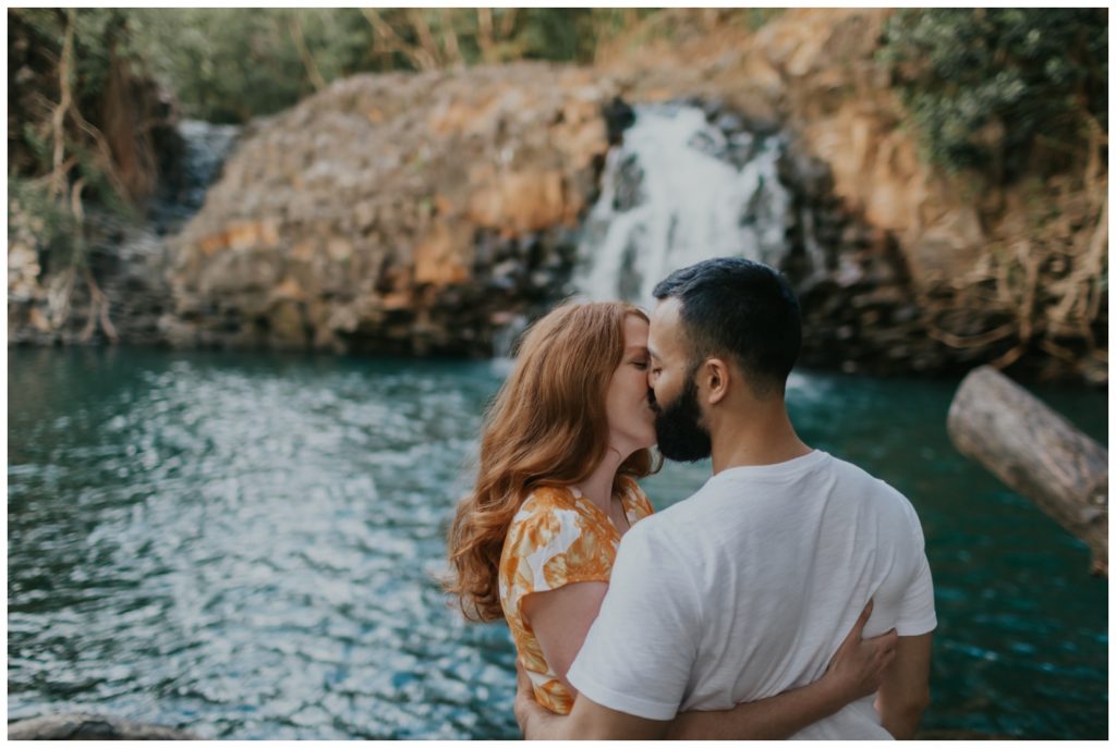 Maui anniversary couples waterfall photos