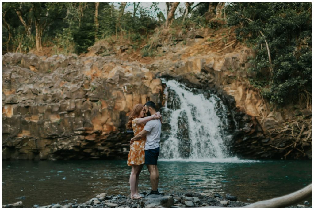 Maui anniversary couples waterfall photos