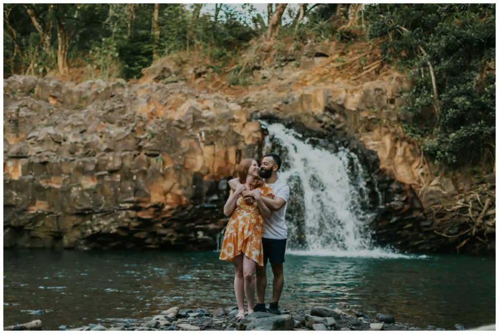 Maui anniversary couples waterfall photos
