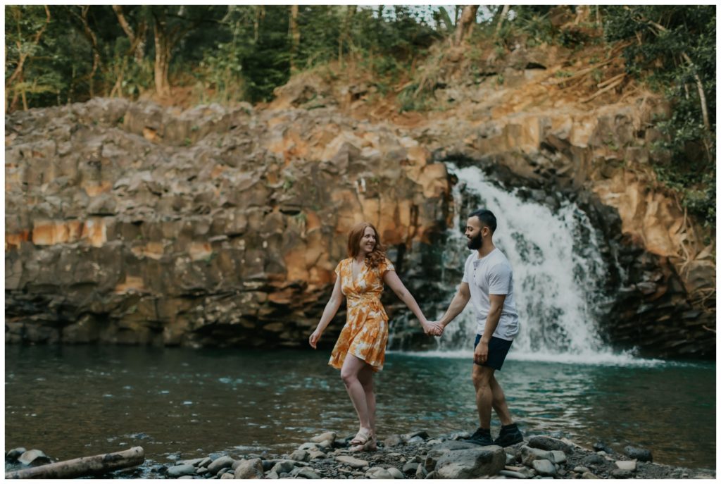 Maui anniversary couples waterfall photos
