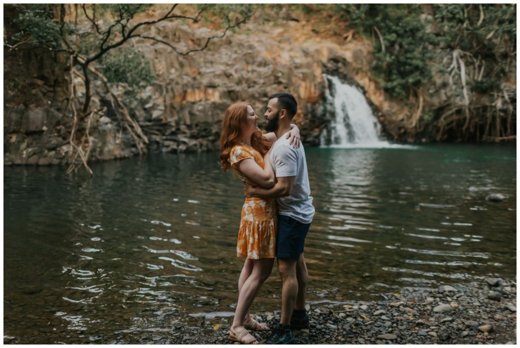 Maui anniversary couples waterfall photos