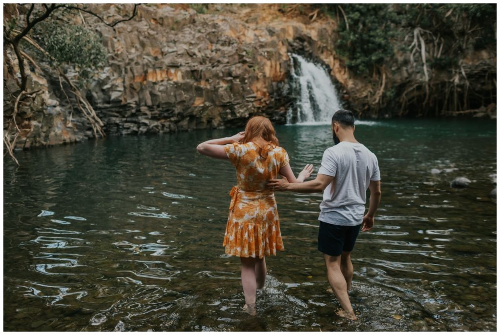 Maui anniversary couples waterfall photos