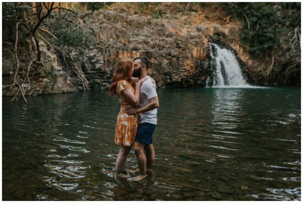 Maui anniversary couples waterfall photos