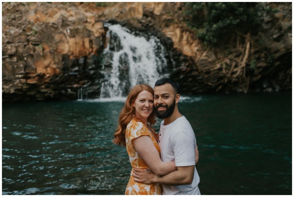 Maui anniversary couples waterfall photos