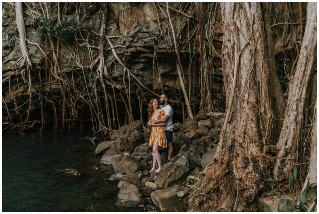 Maui anniversary couples waterfall photos