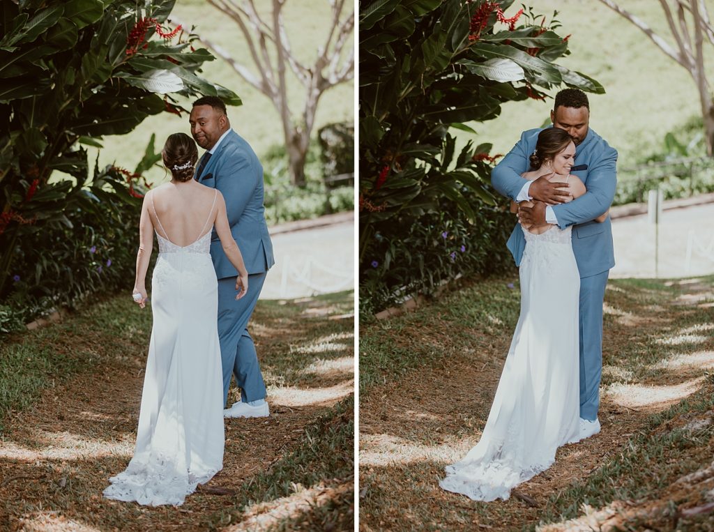 Groom's reaction to seeing Bride for first look