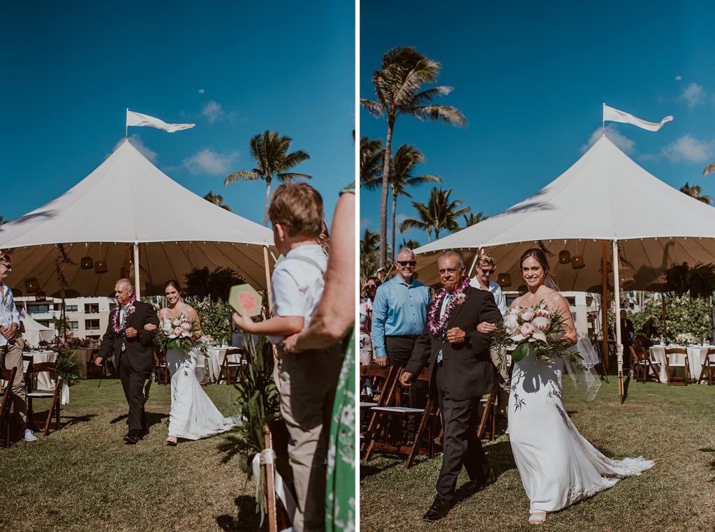 Bride and father entering Ceremony arm in arm