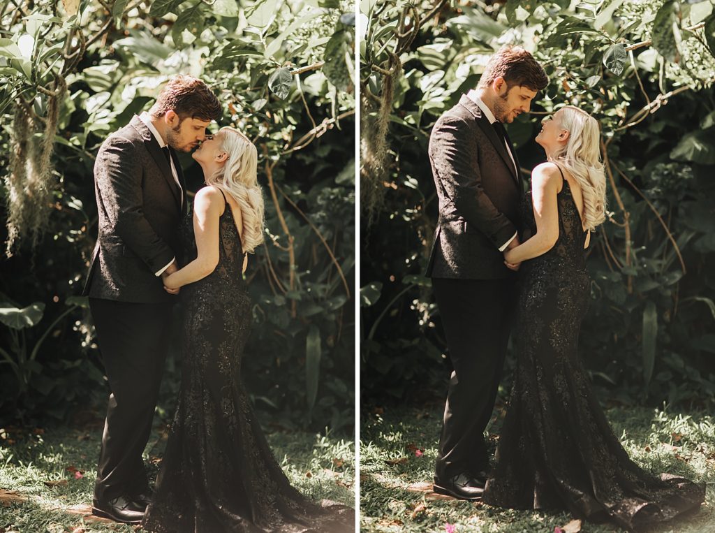 Bride and Groom kissing after first look