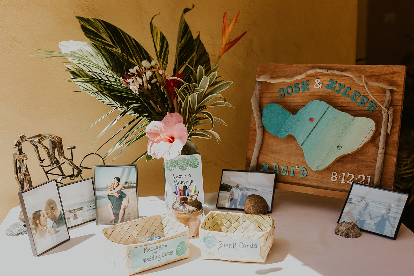 Detail shot of pictures of memories on the table